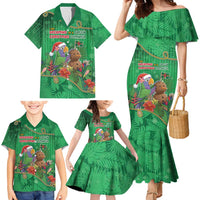 Dominica Christmas Family Matching Mermaid Dress and Hawaiian Shirt I Am Dreaming Of A Green Christmas - Wonder Print Shop