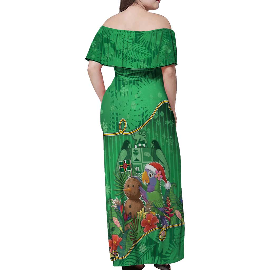 Dominica Christmas Family Matching Off Shoulder Maxi Dress and Hawaiian Shirt I Am Dreaming Of A Green Christmas - Wonder Print Shop
