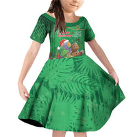 Dominica Christmas Family Matching Off Shoulder Short Dress and Hawaiian Shirt I Am Dreaming Of A Green Christmas - Wonder Print Shop
