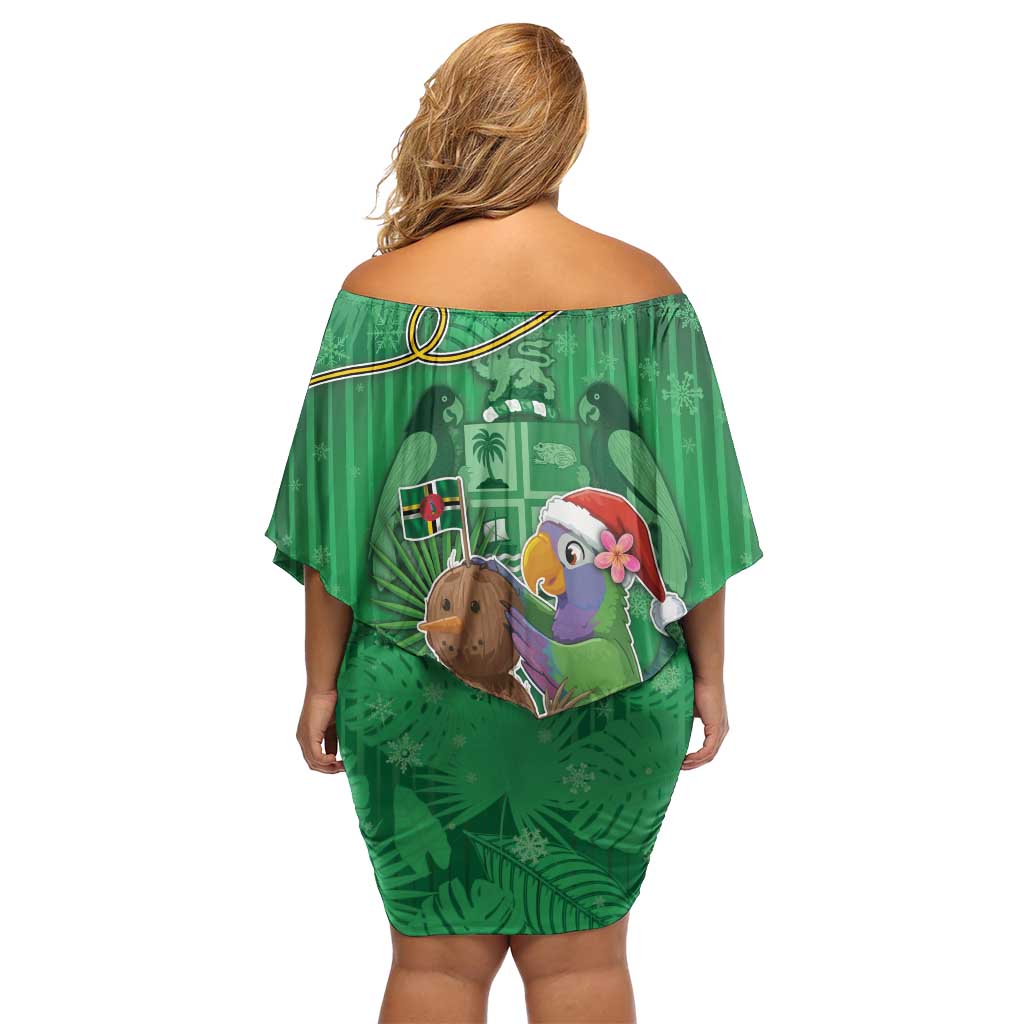 Dominica Christmas Family Matching Off Shoulder Short Dress and Hawaiian Shirt I Am Dreaming Of A Green Christmas - Wonder Print Shop