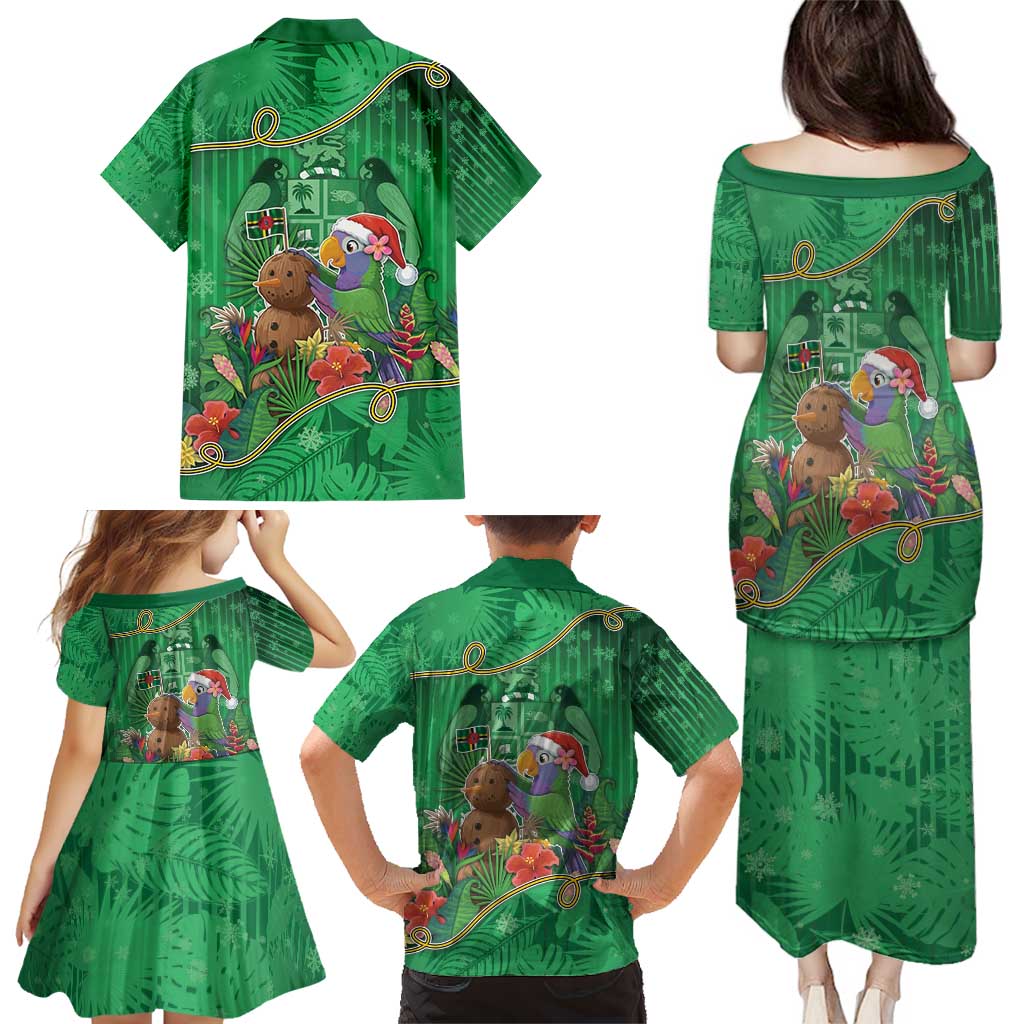 Dominica Christmas Family Matching Puletasi and Hawaiian Shirt I Am Dreaming Of A Green Christmas - Wonder Print Shop