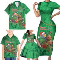 Dominica Christmas Family Matching Short Sleeve Bodycon Dress and Hawaiian Shirt I Am Dreaming Of A Green Christmas - Wonder Print Shop