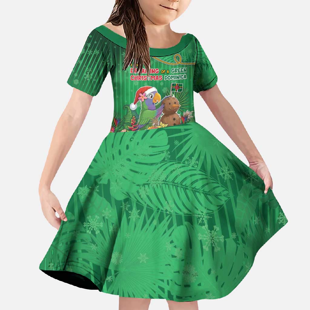 Dominica Christmas Family Matching Summer Maxi Dress and Hawaiian Shirt I Am Dreaming Of A Green Christmas - Wonder Print Shop