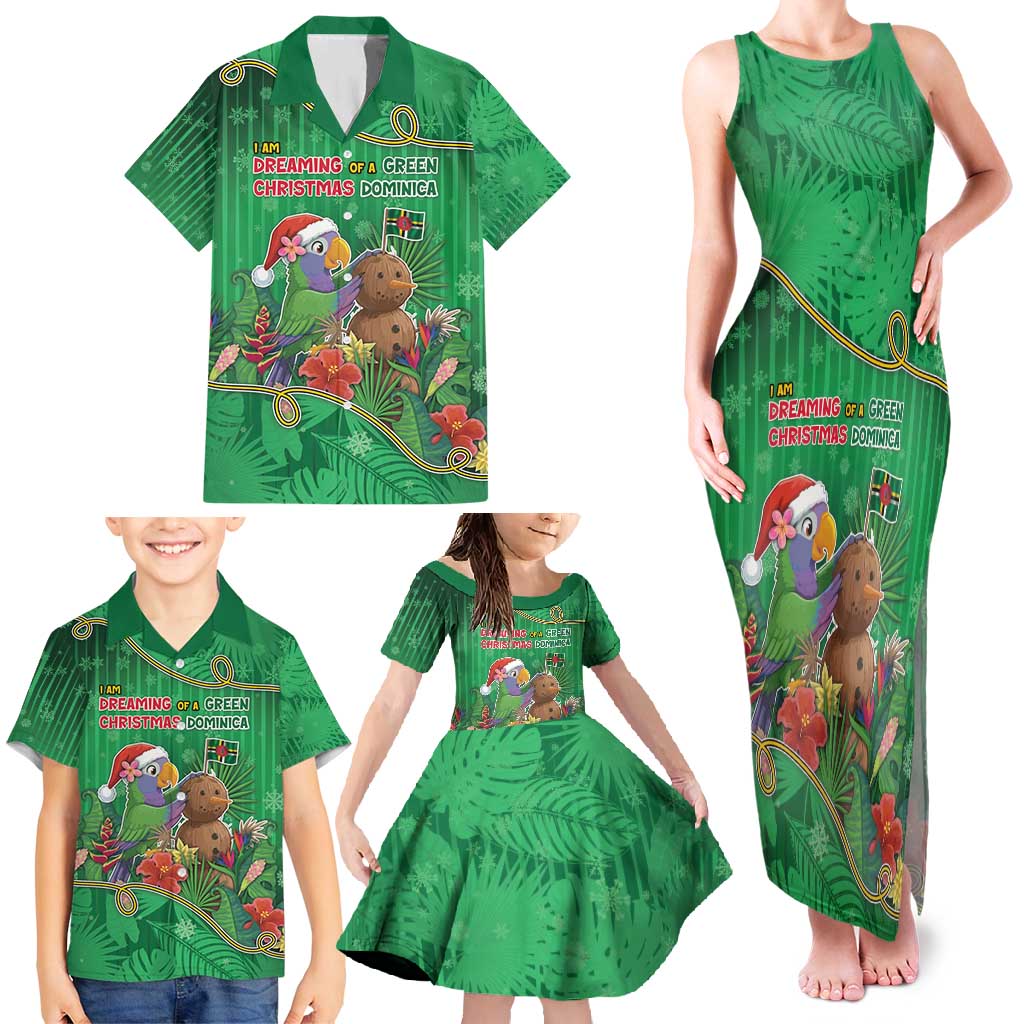 Dominica Christmas Family Matching Tank Maxi Dress and Hawaiian Shirt I Am Dreaming Of A Green Christmas - Wonder Print Shop