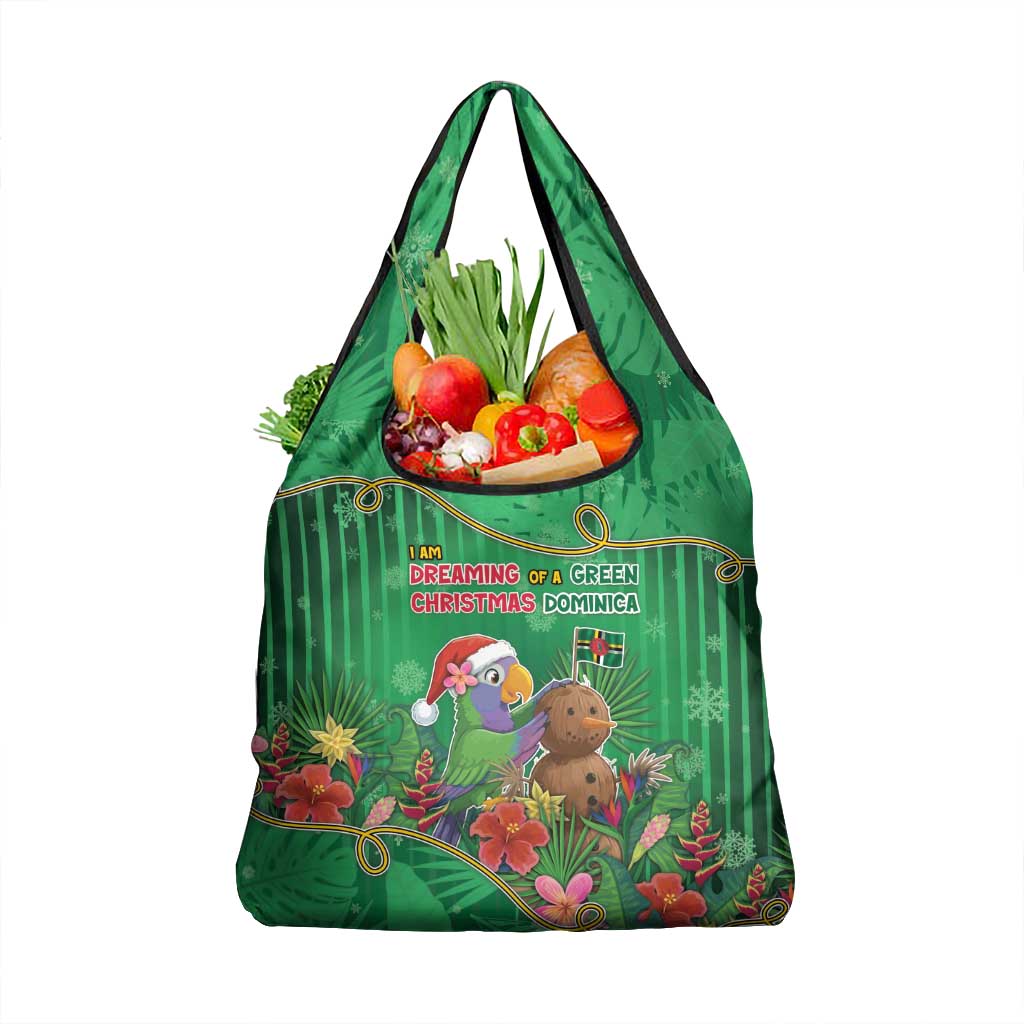 Dominica Christmas Grocery Bag I Am Dreaming Of A Green Christmas - Wonder Print Shop
