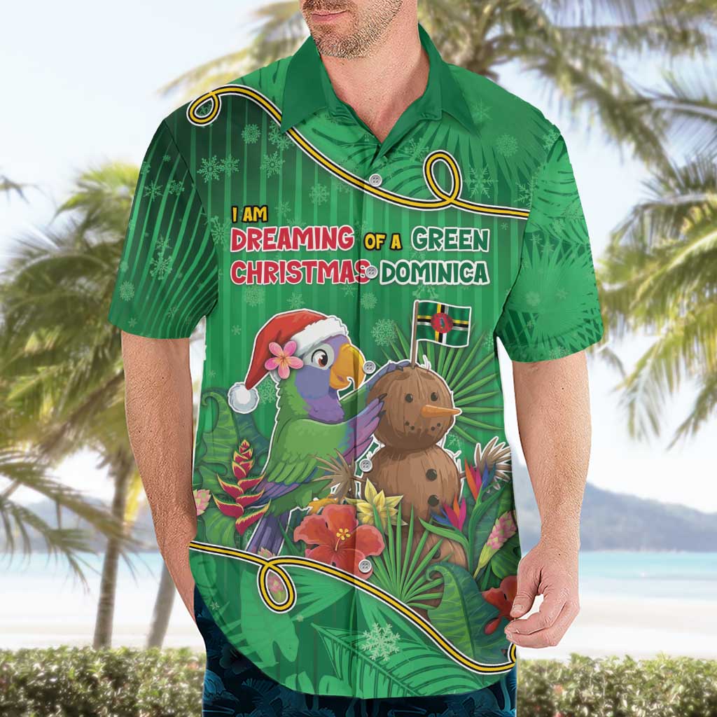 Dominica Christmas Hawaiian Shirt I Am Dreaming Of A Green Christmas - Wonder Print Shop