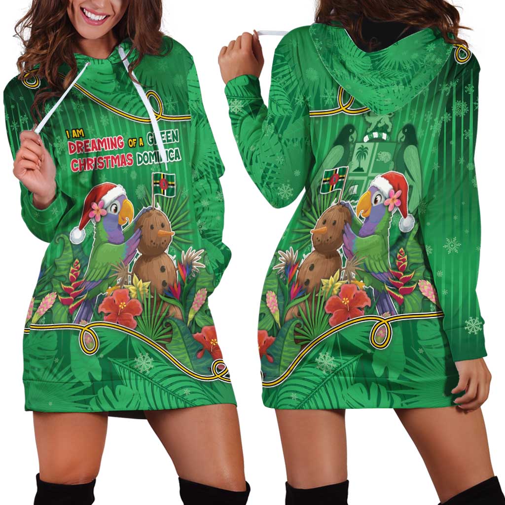 Dominica Christmas Hoodie Dress I Am Dreaming Of A Green Christmas - Wonder Print Shop