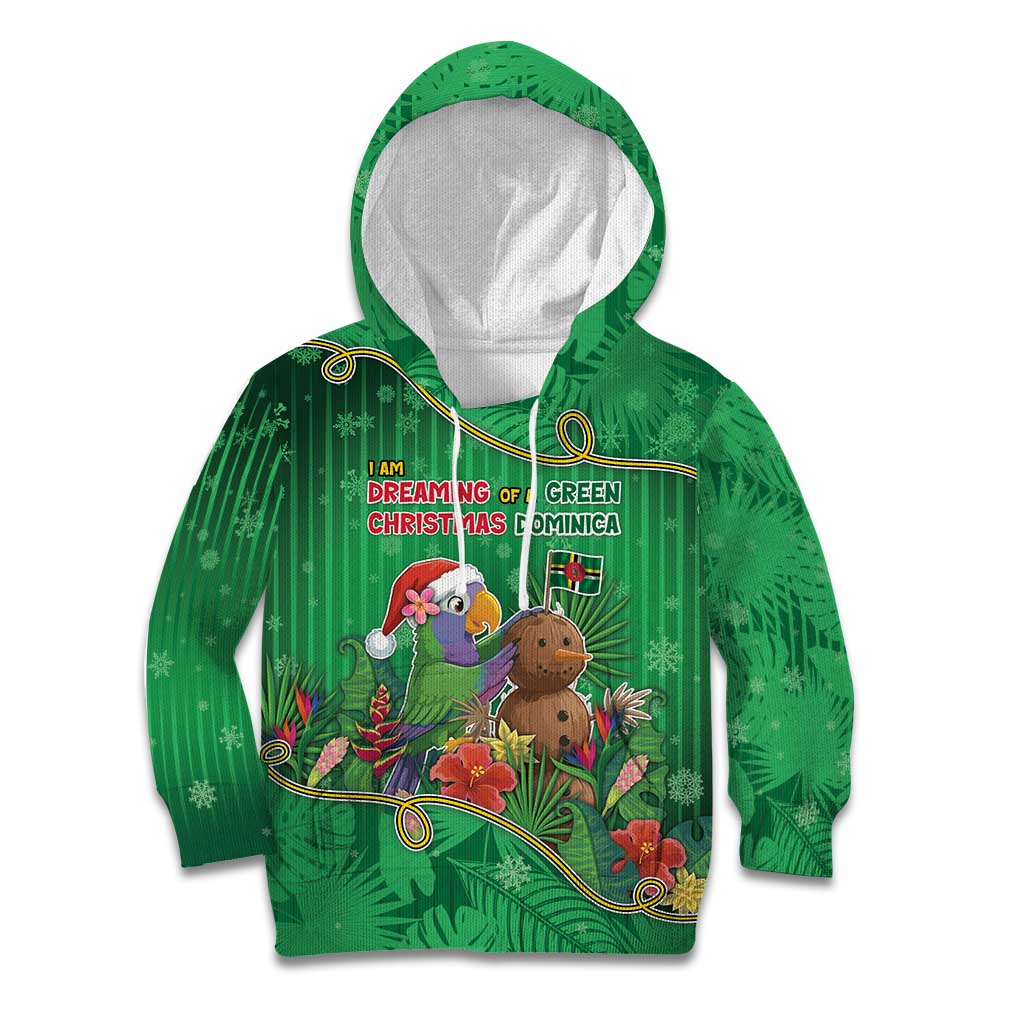 Dominica Christmas Kid Hoodie I Am Dreaming Of A Green Christmas - Wonder Print Shop
