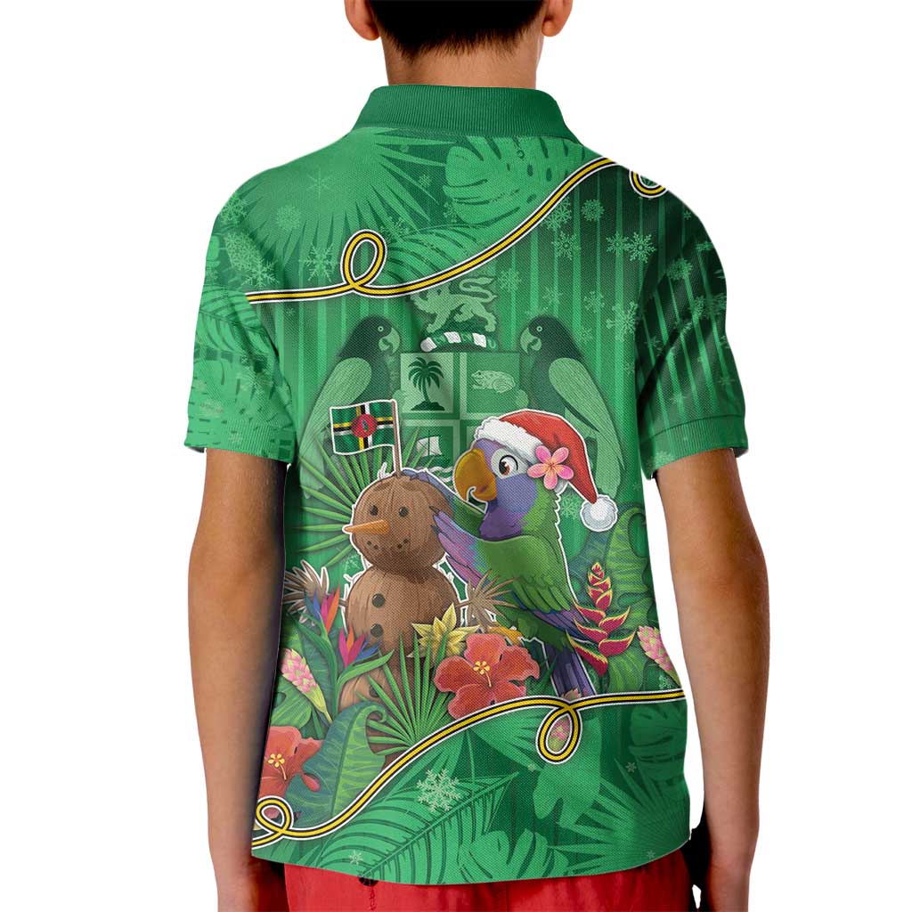Dominica Christmas Kid Polo Shirt I Am Dreaming Of A Green Christmas - Wonder Print Shop