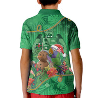 Dominica Christmas Kid Polo Shirt I Am Dreaming Of A Green Christmas - Wonder Print Shop