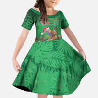 Dominica Christmas Kid Short Sleeve Dress I Am Dreaming Of A Green Christmas - Wonder Print Shop