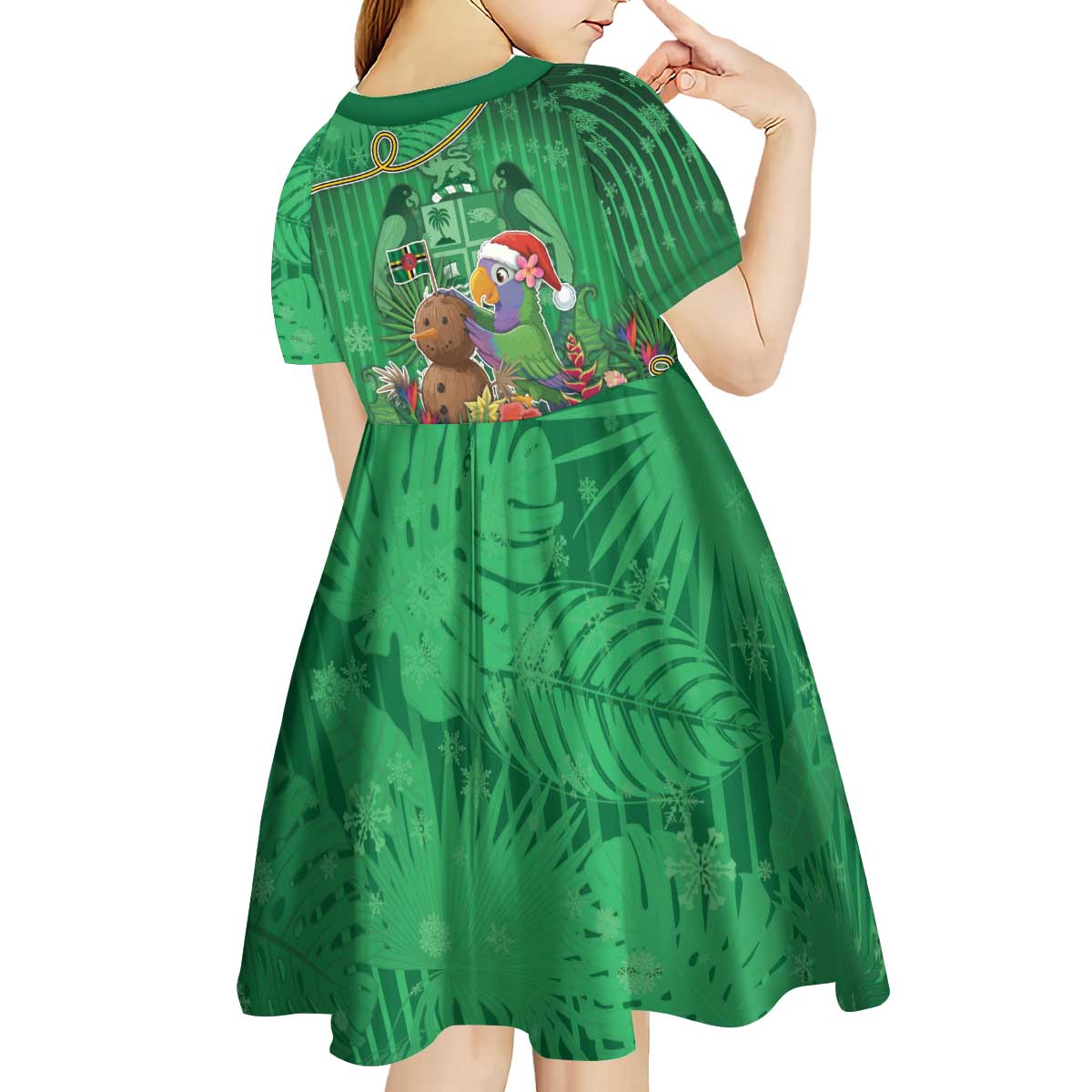 Dominica Christmas Kid Short Sleeve Dress I Am Dreaming Of A Green Christmas - Wonder Print Shop