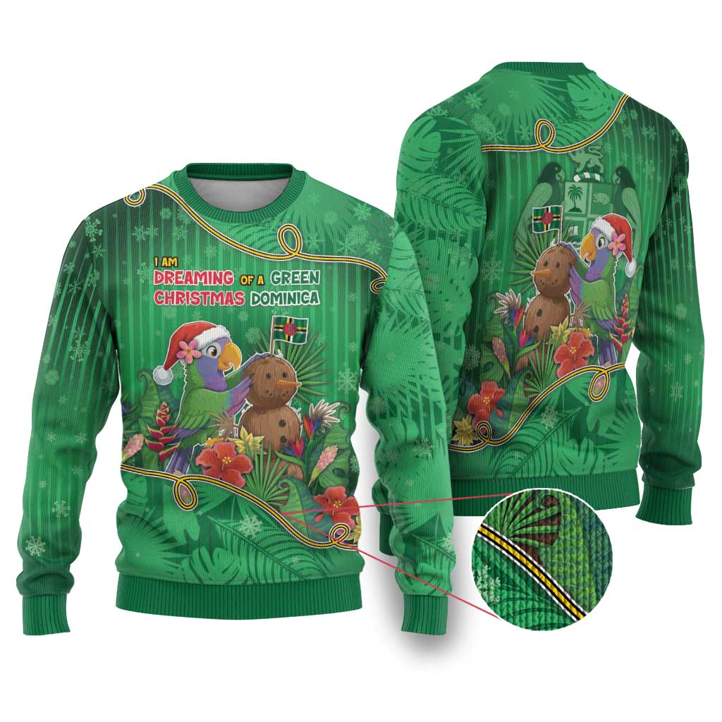 Dominica Christmas Ugly Christmas Sweater I Am Dreaming Of A Green Christmas - Wonder Print Shop