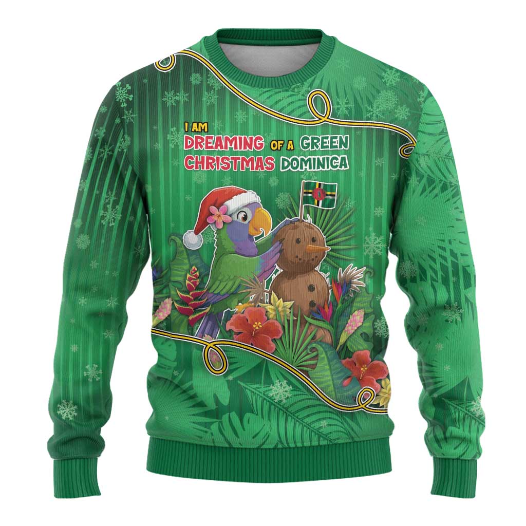 Dominica Christmas Ugly Christmas Sweater I Am Dreaming Of A Green Christmas - Wonder Print Shop