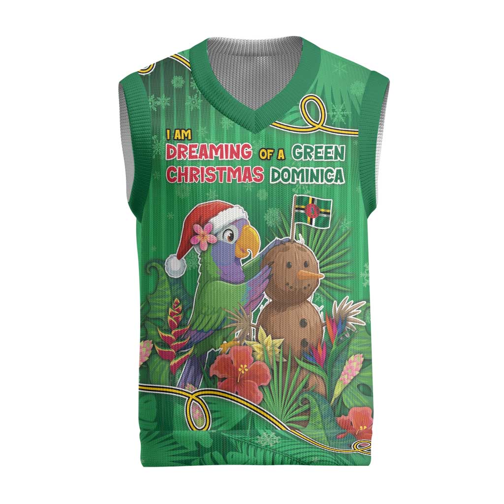 Dominica Christmas Knitted V-Neck Vest I Am Dreaming Of A Green Christmas - Wonder Print Shop