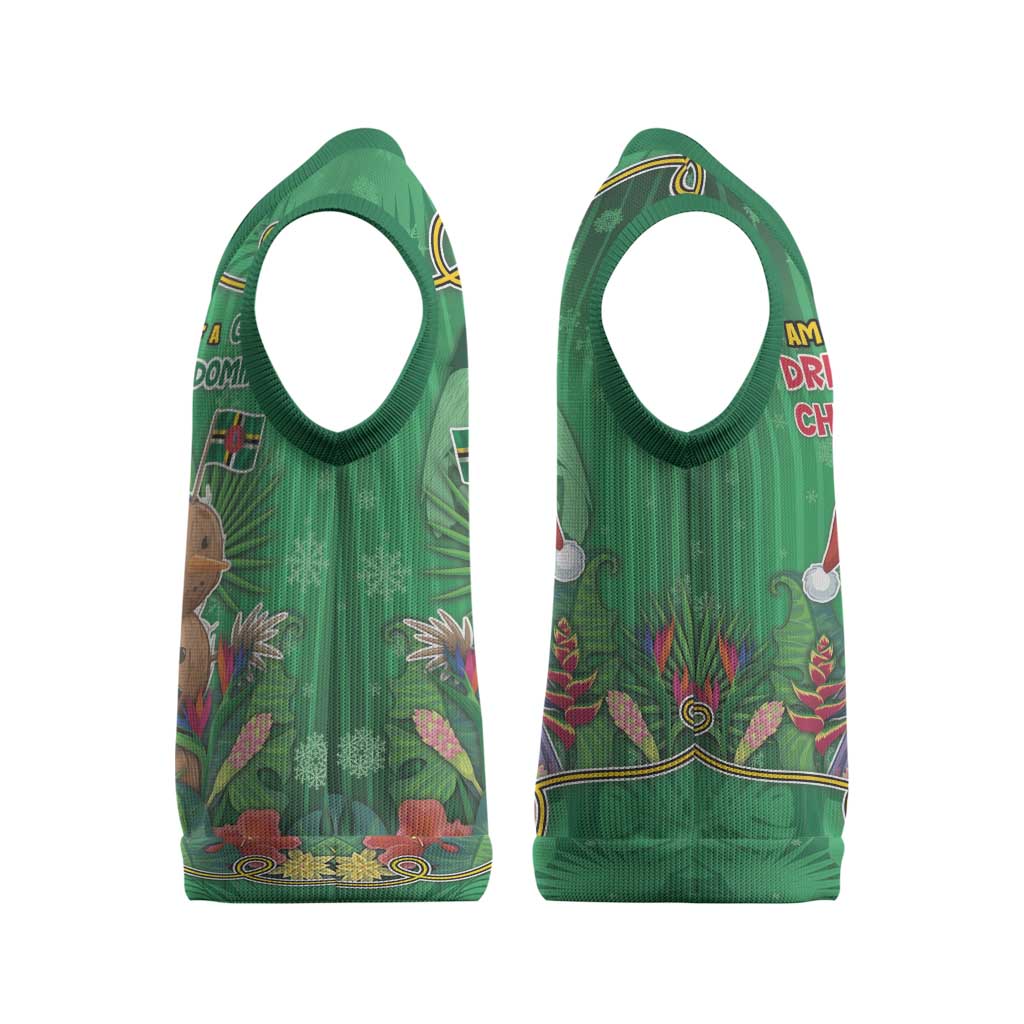 Dominica Christmas Knitted V-Neck Vest I Am Dreaming Of A Green Christmas - Wonder Print Shop