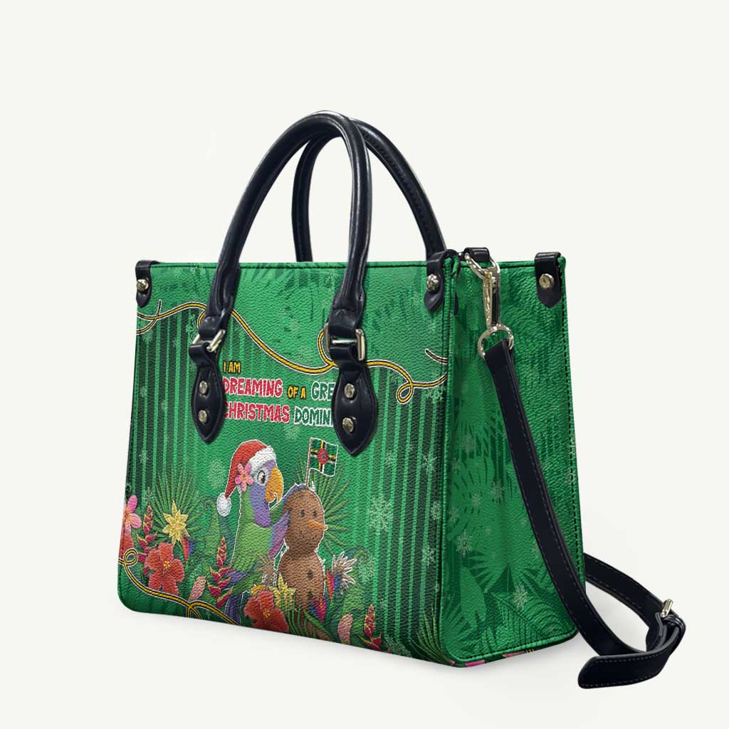 Dominica Christmas Leather Bag I Am Dreaming Of A Green Christmas - Wonder Print Shop