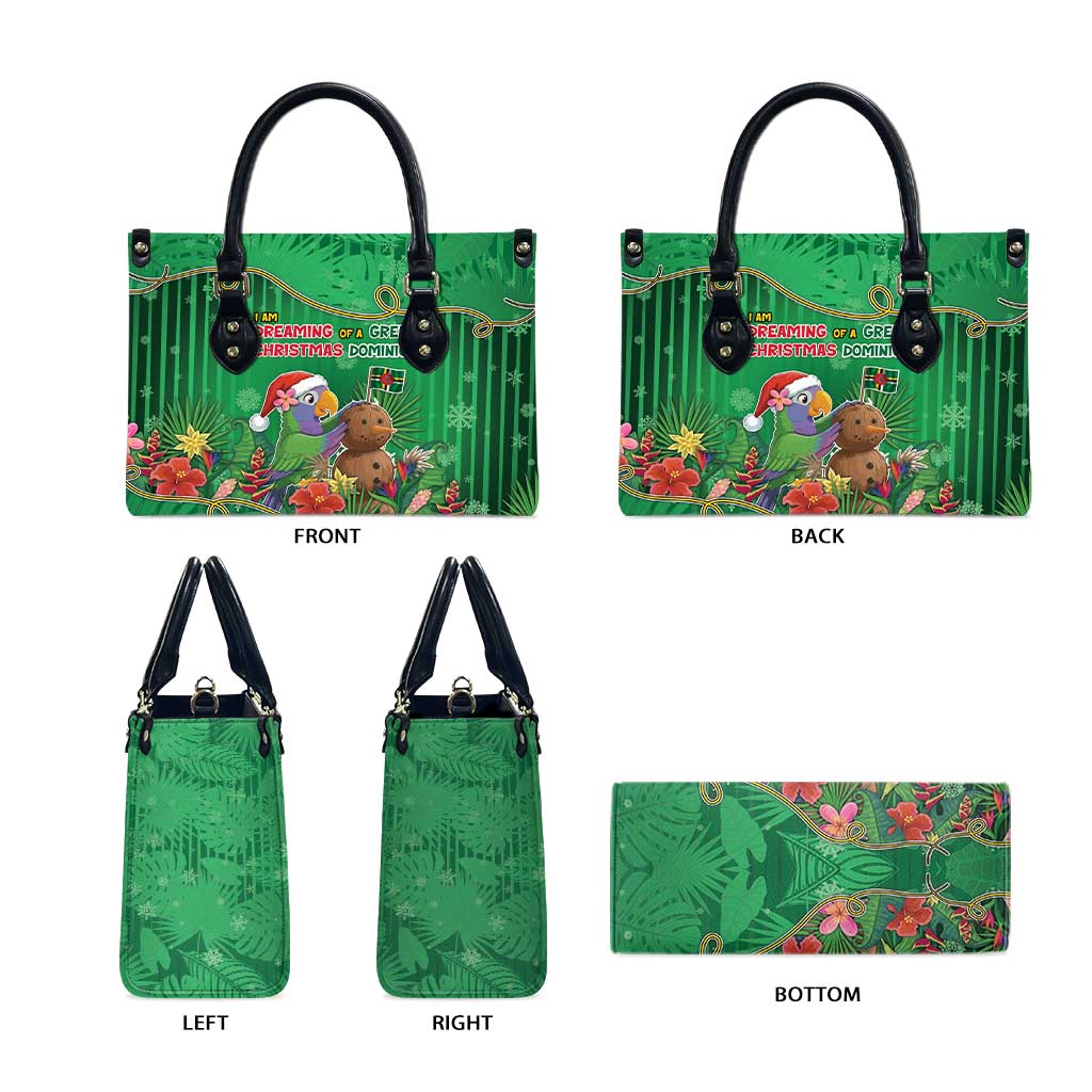 Dominica Christmas Leather Bag I Am Dreaming Of A Green Christmas - Wonder Print Shop