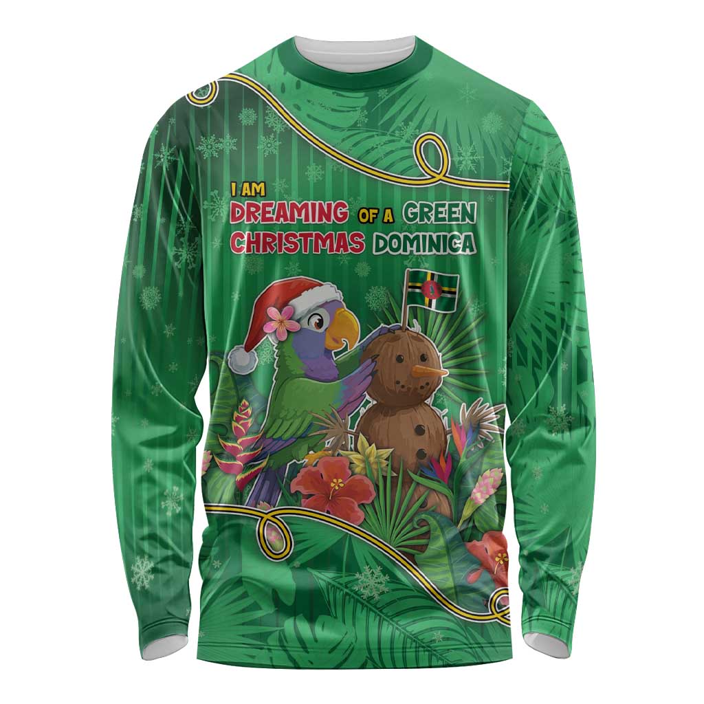 Dominica Christmas Long Sleeve Shirt I Am Dreaming Of A Green Christmas - Wonder Print Shop
