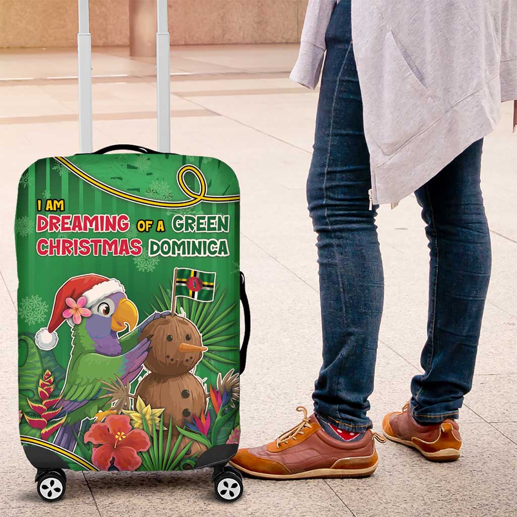 Dominica Christmas Luggage Cover I Am Dreaming Of A Green Christmas - Wonder Print Shop