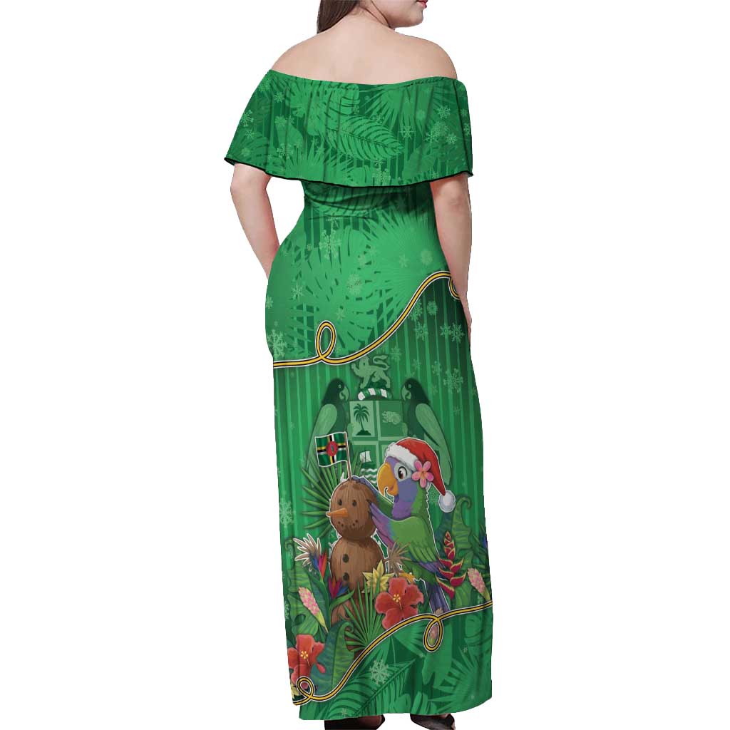 Dominica Christmas Off Shoulder Maxi Dress I Am Dreaming Of A Green Christmas - Wonder Print Shop