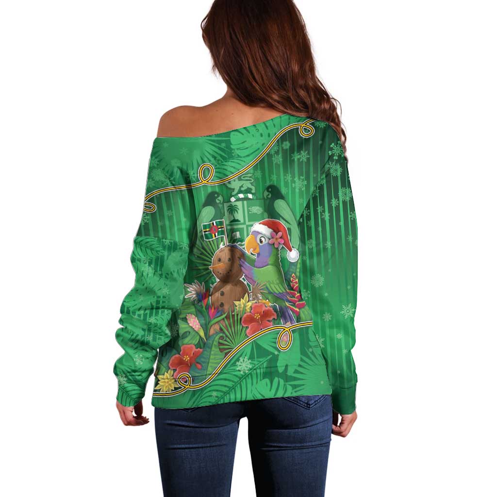 Dominica Christmas Off Shoulder Sweater I Am Dreaming Of A Green Christmas - Wonder Print Shop