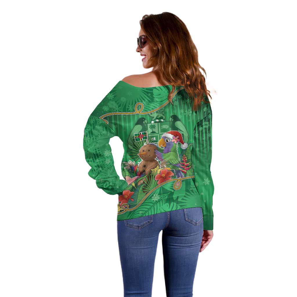 Dominica Christmas Off Shoulder Sweater I Am Dreaming Of A Green Christmas - Wonder Print Shop