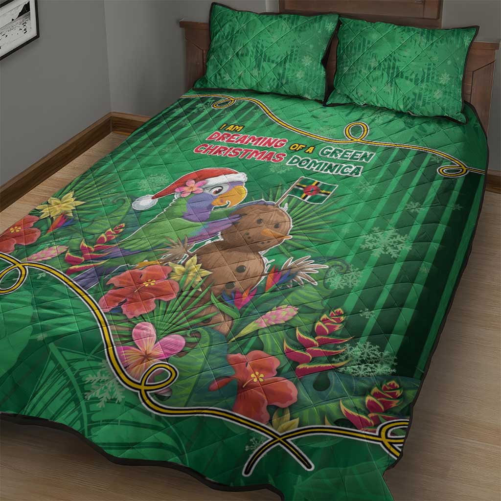 Dominica Christmas Quilt Bed Set I Am Dreaming Of A Green Christmas - Wonder Print Shop