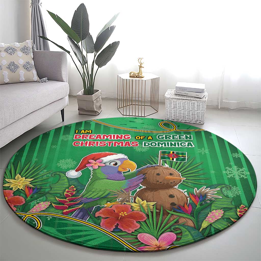 Dominica Christmas Round Carpet I Am Dreaming Of A Green Christmas - Wonder Print Shop