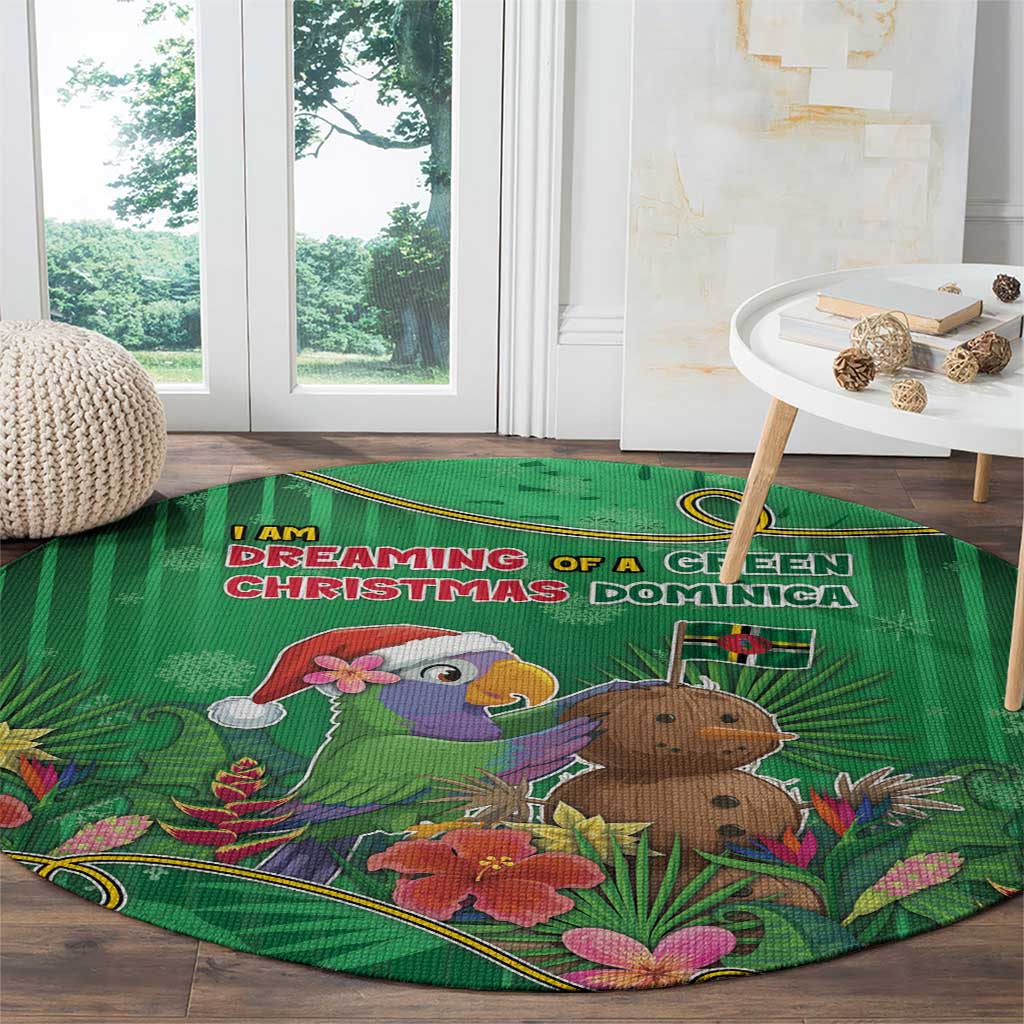 Dominica Christmas Round Carpet I Am Dreaming Of A Green Christmas - Wonder Print Shop