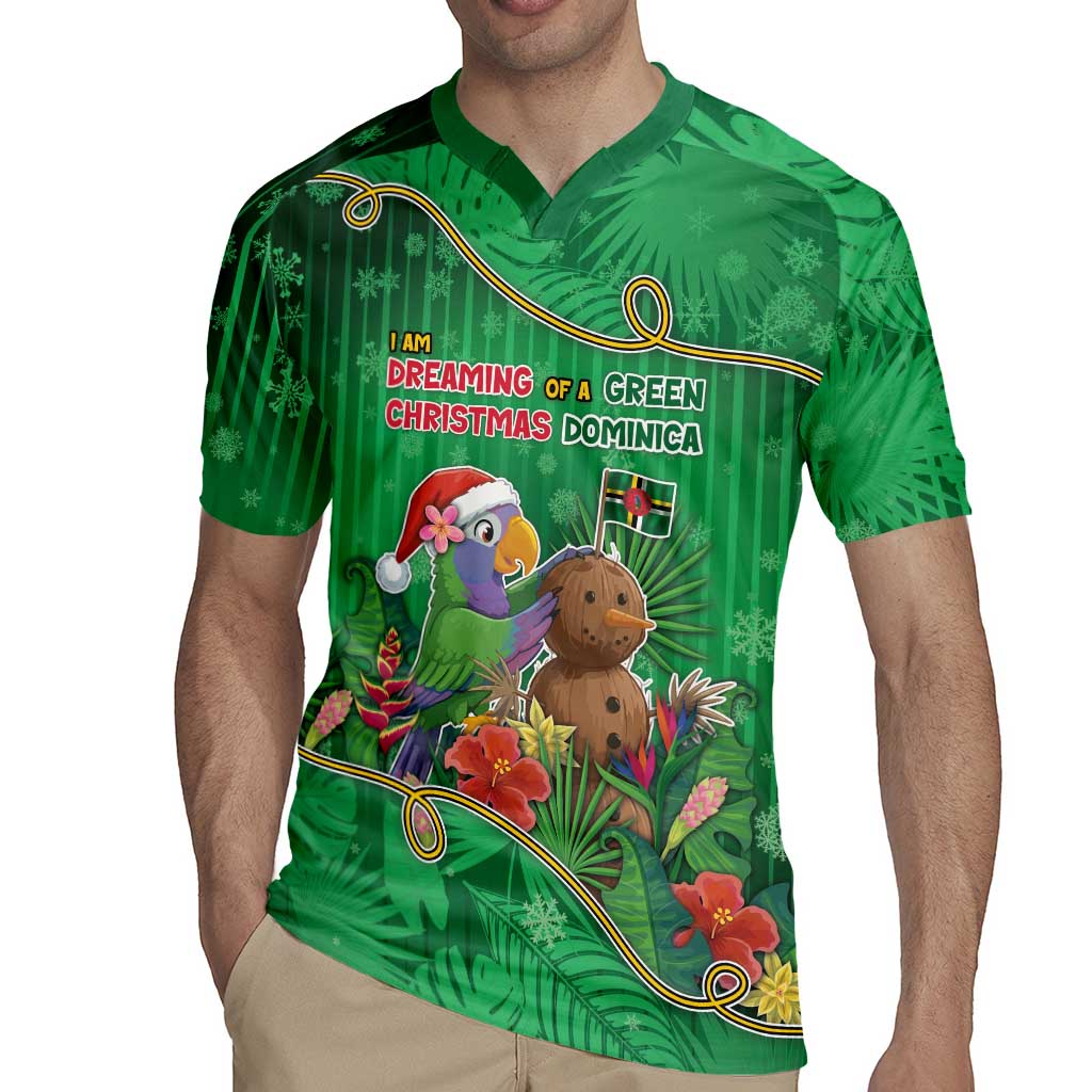 Dominica Christmas Rugby Jersey I Am Dreaming Of A Green Christmas - Wonder Print Shop