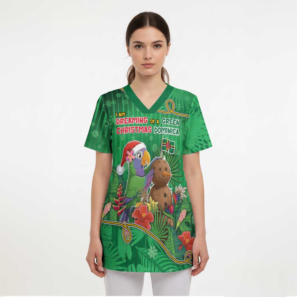 Dominica Christmas Scrub Top I Am Dreaming Of A Green Christmas - Wonder Print Shop