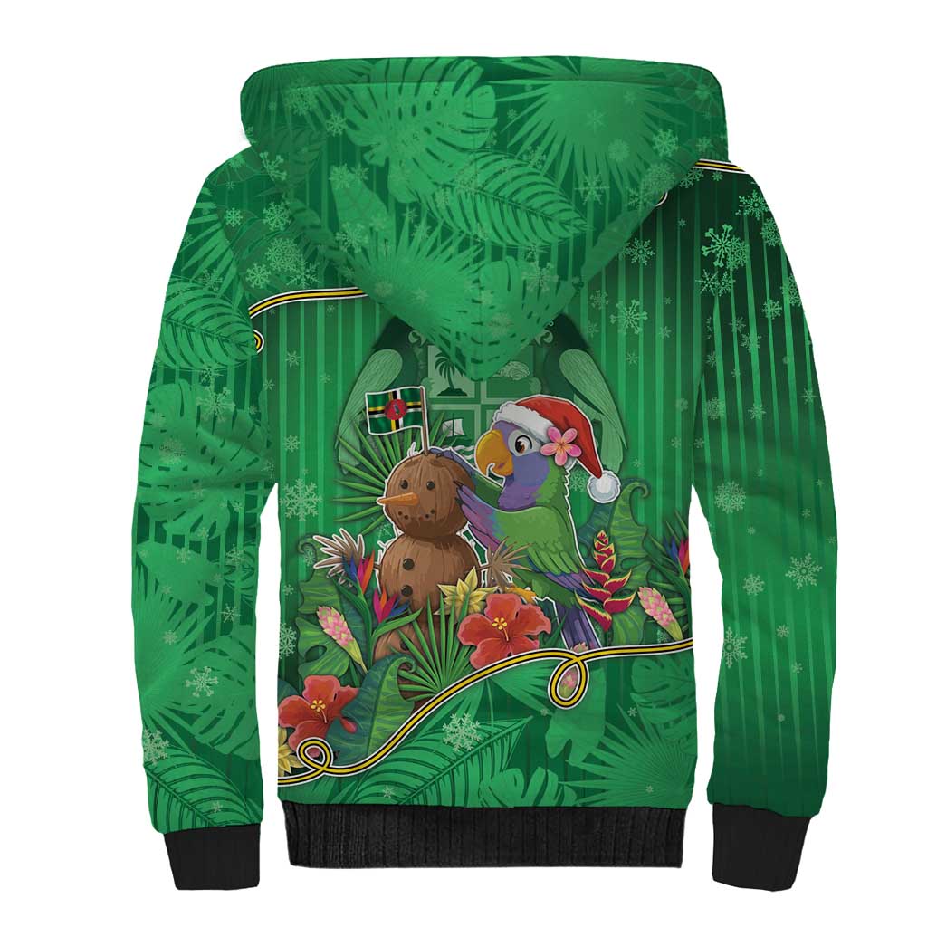 Dominica Christmas Sherpa Hoodie I Am Dreaming Of A Green Christmas - Wonder Print Shop