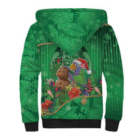 Dominica Christmas Sherpa Hoodie I Am Dreaming Of A Green Christmas - Wonder Print Shop