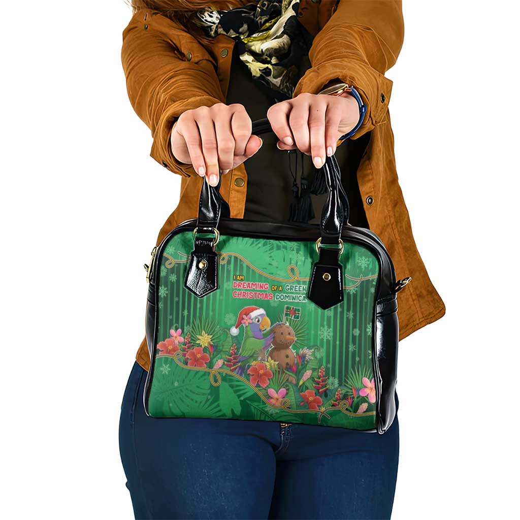 Dominica Christmas Shoulder Handbag I Am Dreaming Of A Green Christmas - Wonder Print Shop