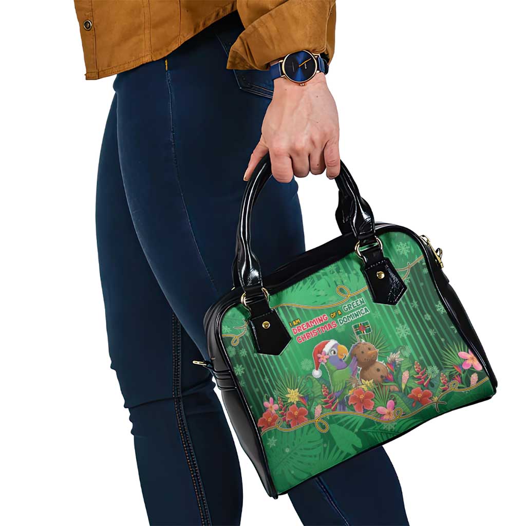 Dominica Christmas Shoulder Handbag I Am Dreaming Of A Green Christmas - Wonder Print Shop