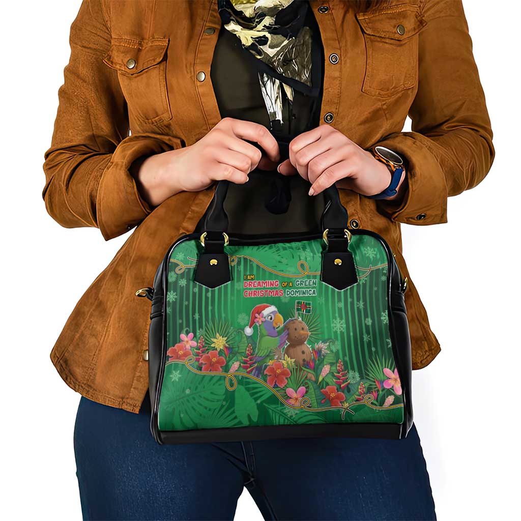 Dominica Christmas Shoulder Handbag I Am Dreaming Of A Green Christmas - Wonder Print Shop