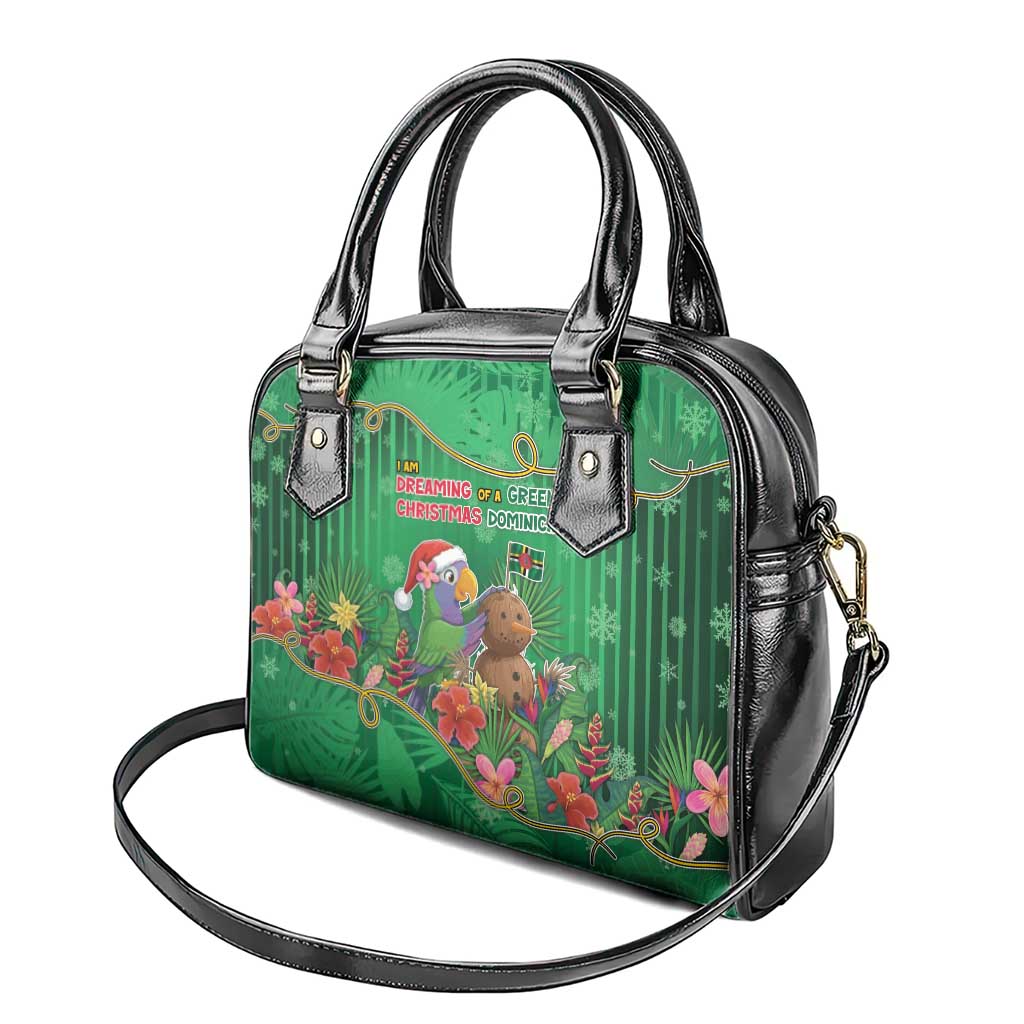 Dominica Christmas Shoulder Handbag I Am Dreaming Of A Green Christmas - Wonder Print Shop