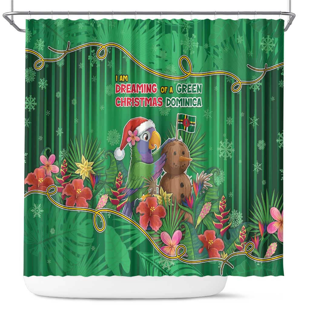 Dominica Christmas Shower Curtain I Am Dreaming Of A Green Christmas - Wonder Print Shop