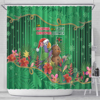 Dominica Christmas Shower Curtain I Am Dreaming Of A Green Christmas - Wonder Print Shop