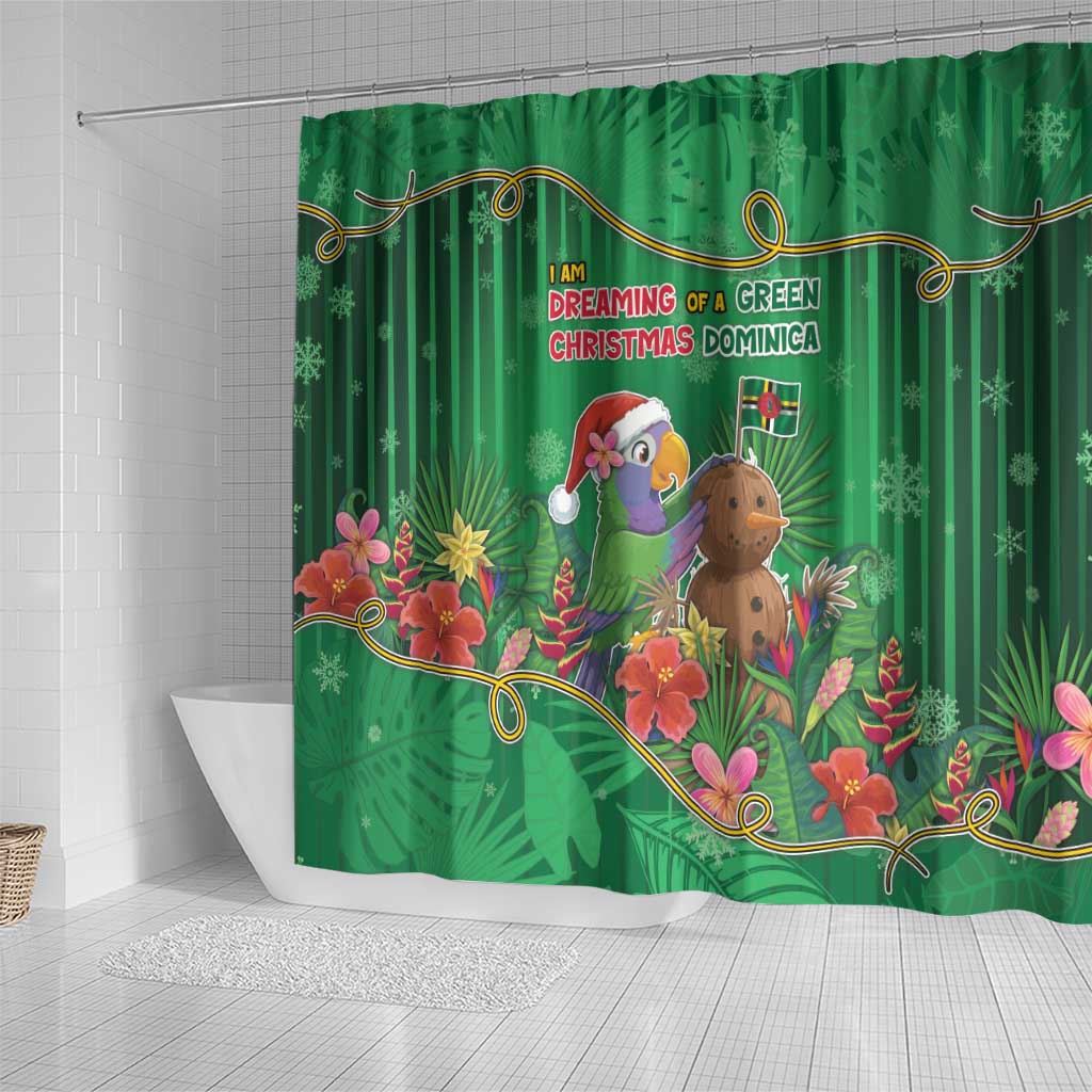 Dominica Christmas Shower Curtain I Am Dreaming Of A Green Christmas - Wonder Print Shop