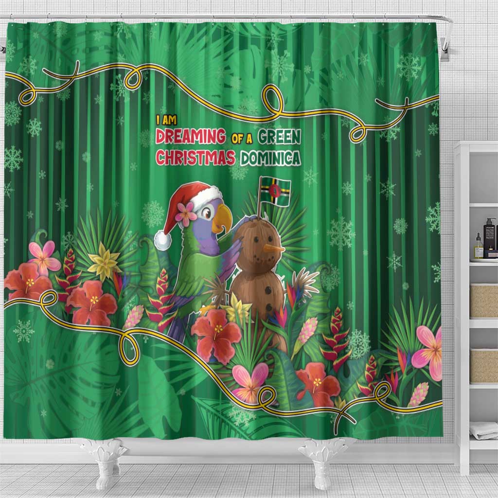 Dominica Christmas Shower Curtain I Am Dreaming Of A Green Christmas - Wonder Print Shop