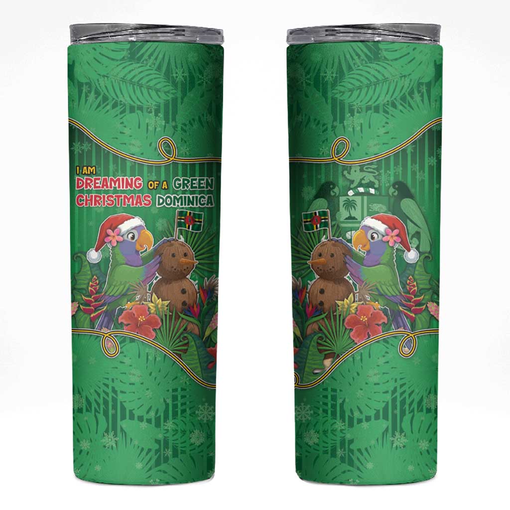 Dominica Christmas Skinny Tumbler I Am Dreaming Of A Green Christmas - Wonder Print Shop