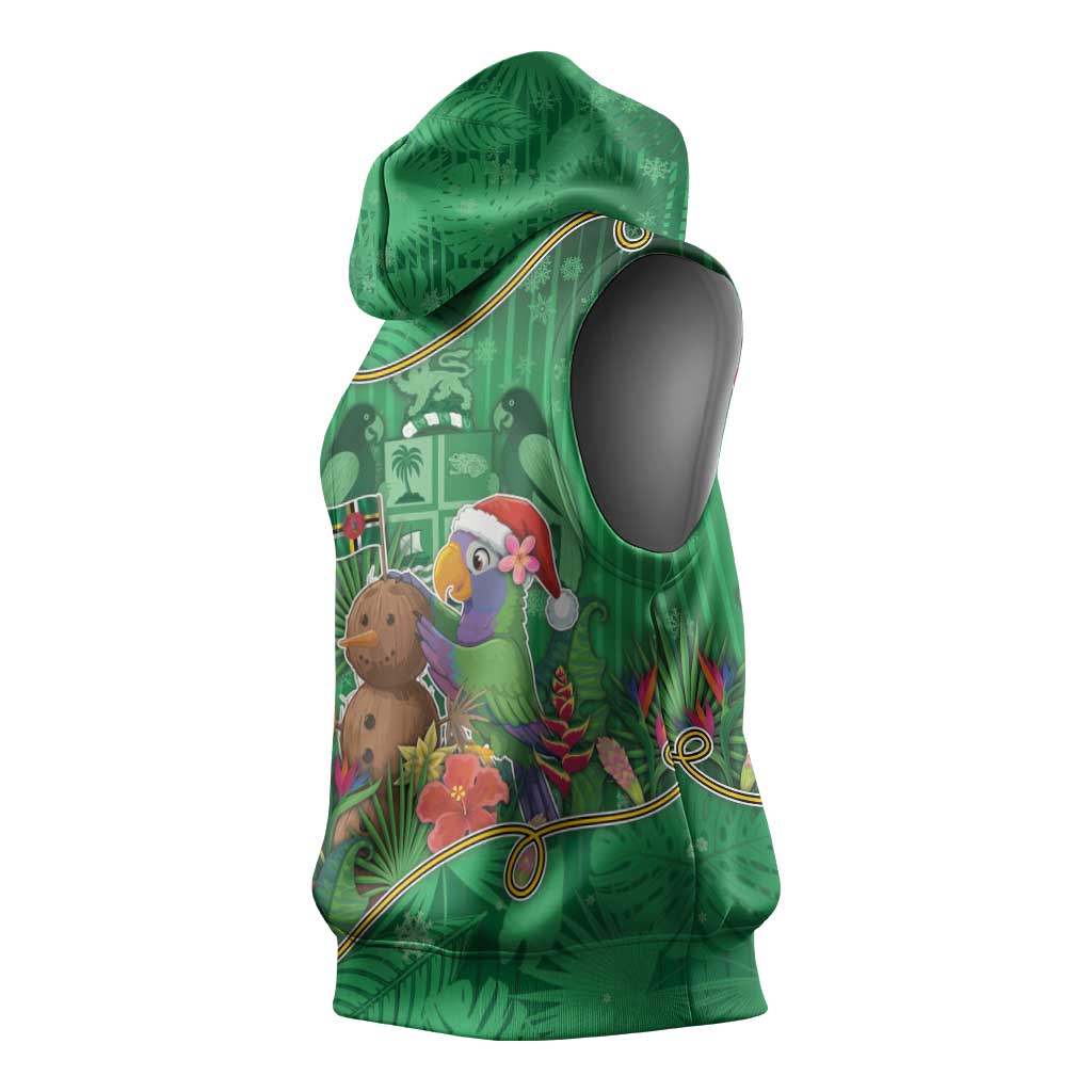 Dominica Christmas Sleeveless Hoodie I Am Dreaming Of A Green Christmas - Wonder Print Shop