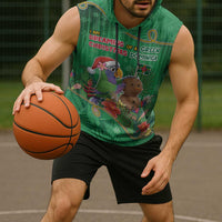 Dominica Christmas Sleeveless Hoodie I Am Dreaming Of A Green Christmas - Wonder Print Shop