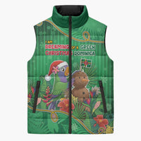 Dominica Christmas Sleeveless Puffer Jacket I Am Dreaming Of A Green Christmas - Wonder Print Shop