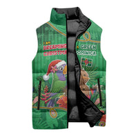 Dominica Christmas Sleeveless Puffer Jacket I Am Dreaming Of A Green Christmas - Wonder Print Shop