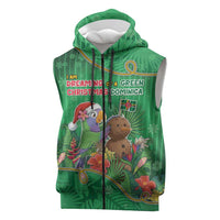 Dominica Christmas Sleeveless Zip Hoodie I Am Dreaming Of A Green Christmas - Wonder Print Shop