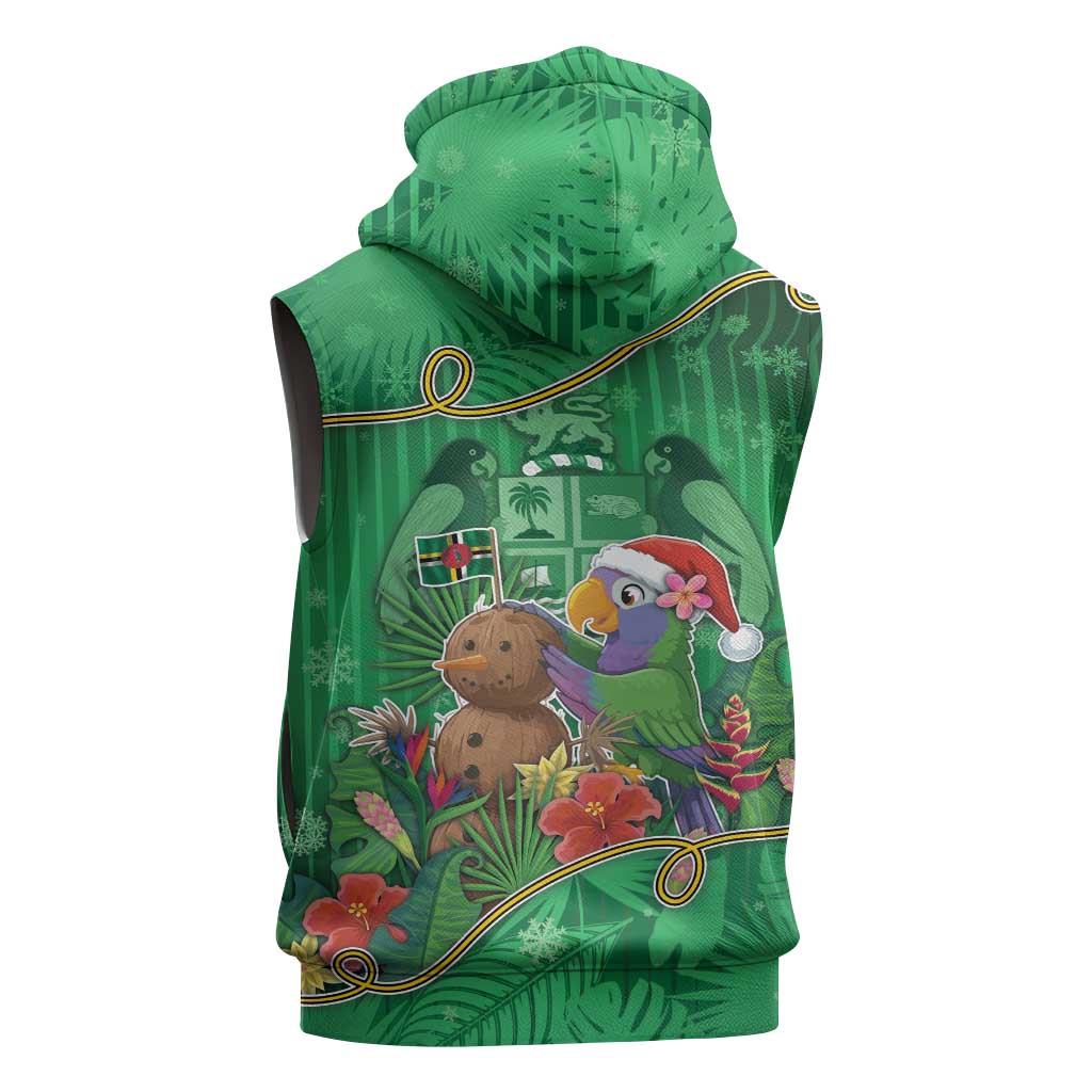 Dominica Christmas Sleeveless Zip Hoodie I Am Dreaming Of A Green Christmas - Wonder Print Shop