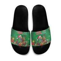 Dominica Christmas Slide Sandals I Am Dreaming Of A Green Christmas - Wonder Print Shop